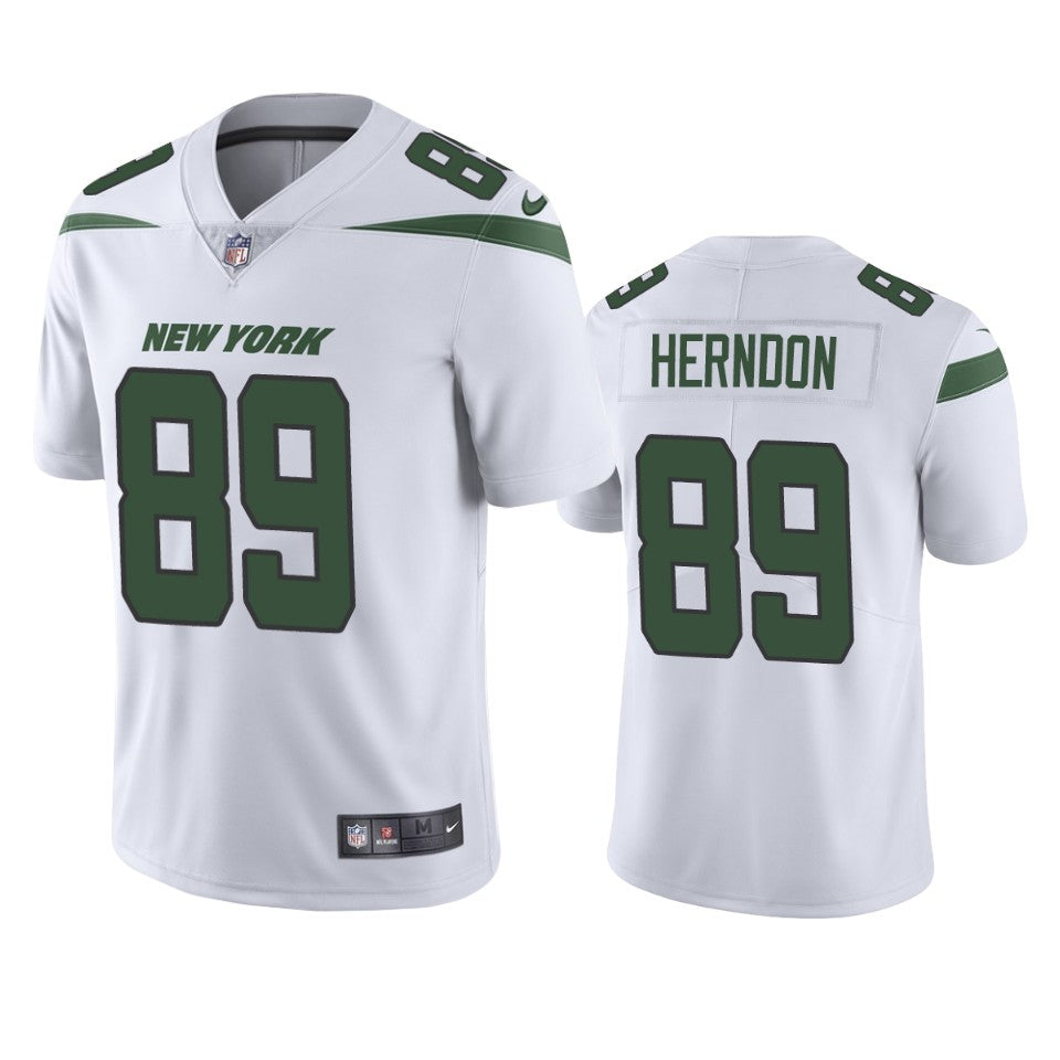 Jets Chris Herndon Vapor Untouchable Limited White Jersey Mens
