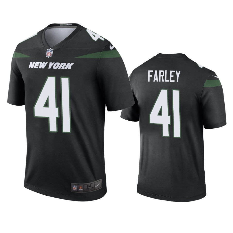 Jets Matthias Farley Black Color Rush Legend Jersey
