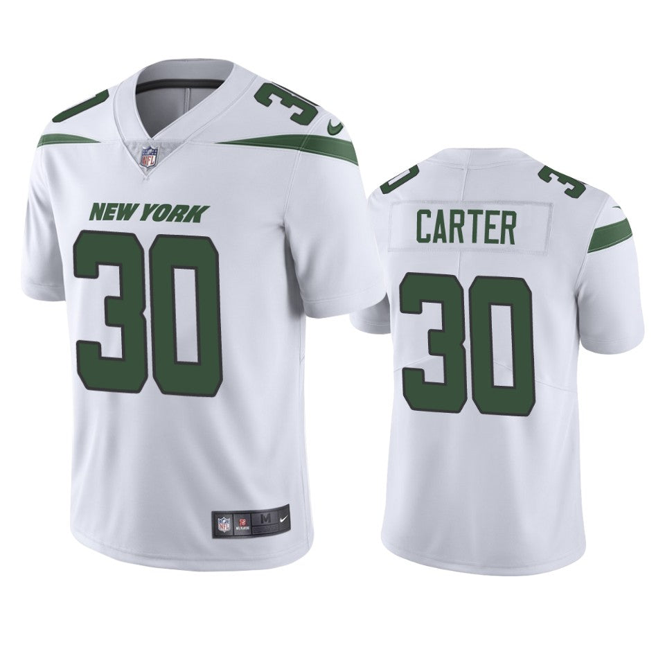 Jets Michael Carter Vapor Limited White Jersey Mens