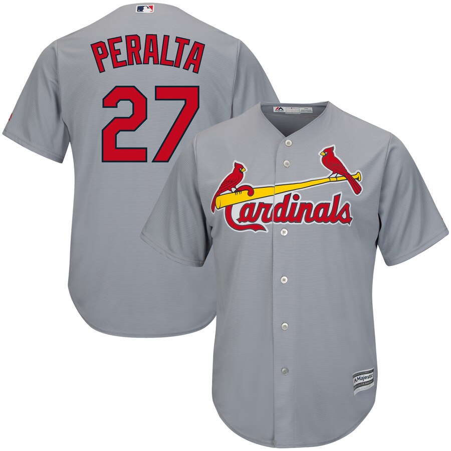 Jhonny Peralta St Louis Cardinals Majestic Official Cool Base Player Jersey Gray