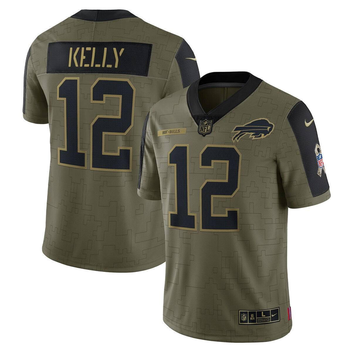 Jim Kelly Buffalo Bills Nike 2021 Salute To Service Retired Player Limited Jersey Olive