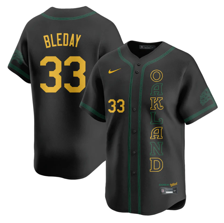 JJ Bleday Jersey #33 Oakland Athletics City Connect Concept Stitched Black