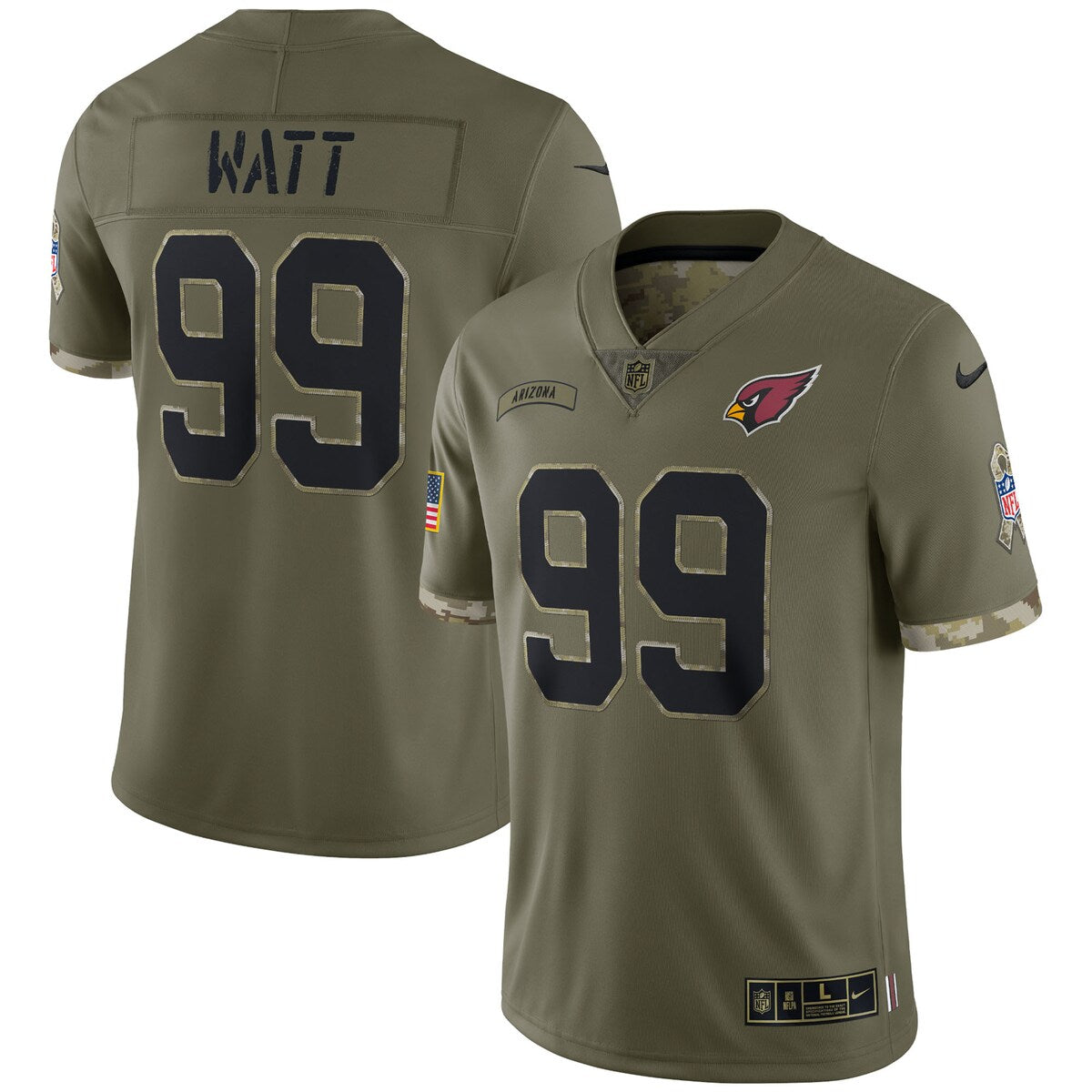 Jj Watt Arizona Cardinals Nike 2022 Salute To Service Limited Jersey Olive