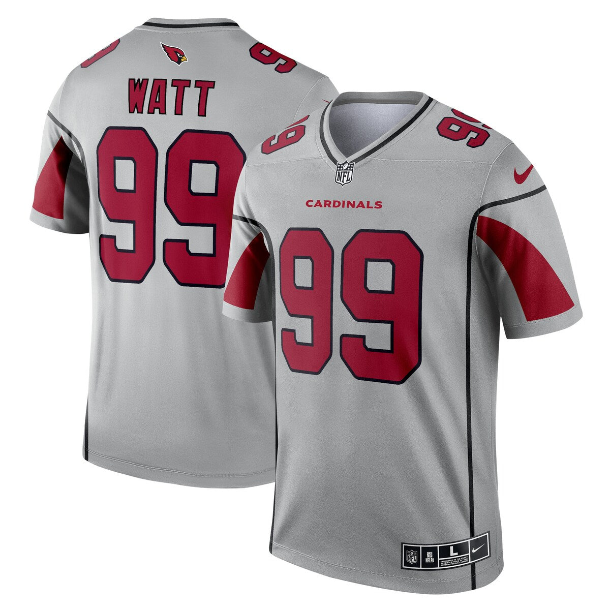 Jj Watt Arizona Cardinals Nike Inverted Legend Jersey Silver
