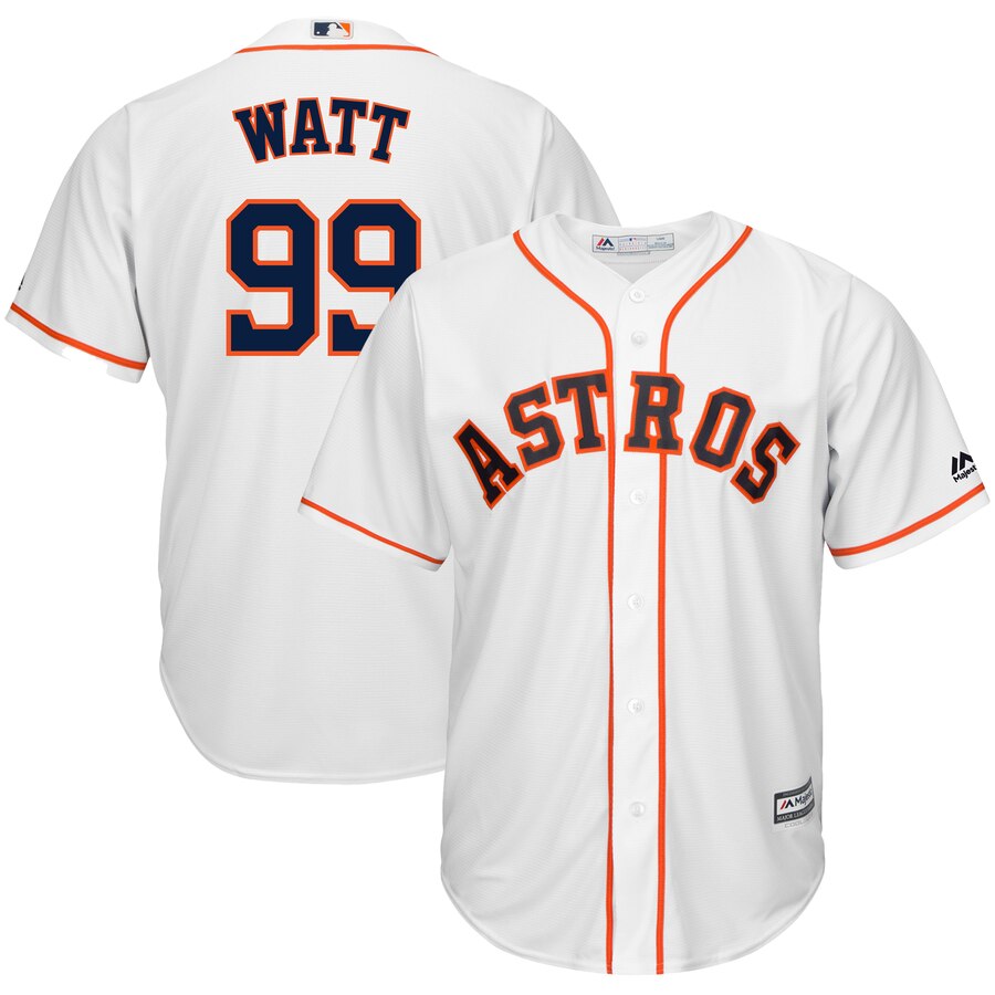 Jj Watt Houston Astros Majestic Nfl X Mlb Crossover Cool Base Player Jersey White