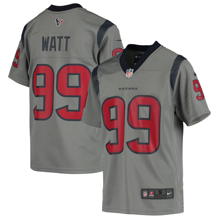 Jj Watt Houston Texans Nike Youth Inverted Game Jersey Gray