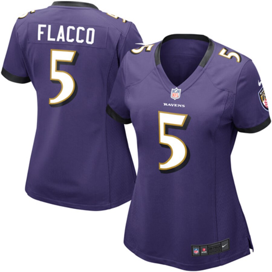 Joe Flacco Baltimore Ravens Nike Girls Youth Game Jersey Purple