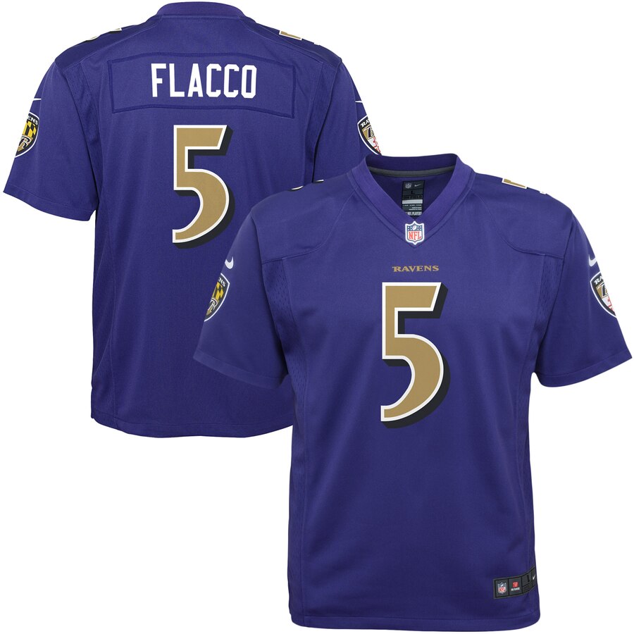 Joe Flacco Baltimore Ravens Nike Youth Color Rush Game Jersey Purple