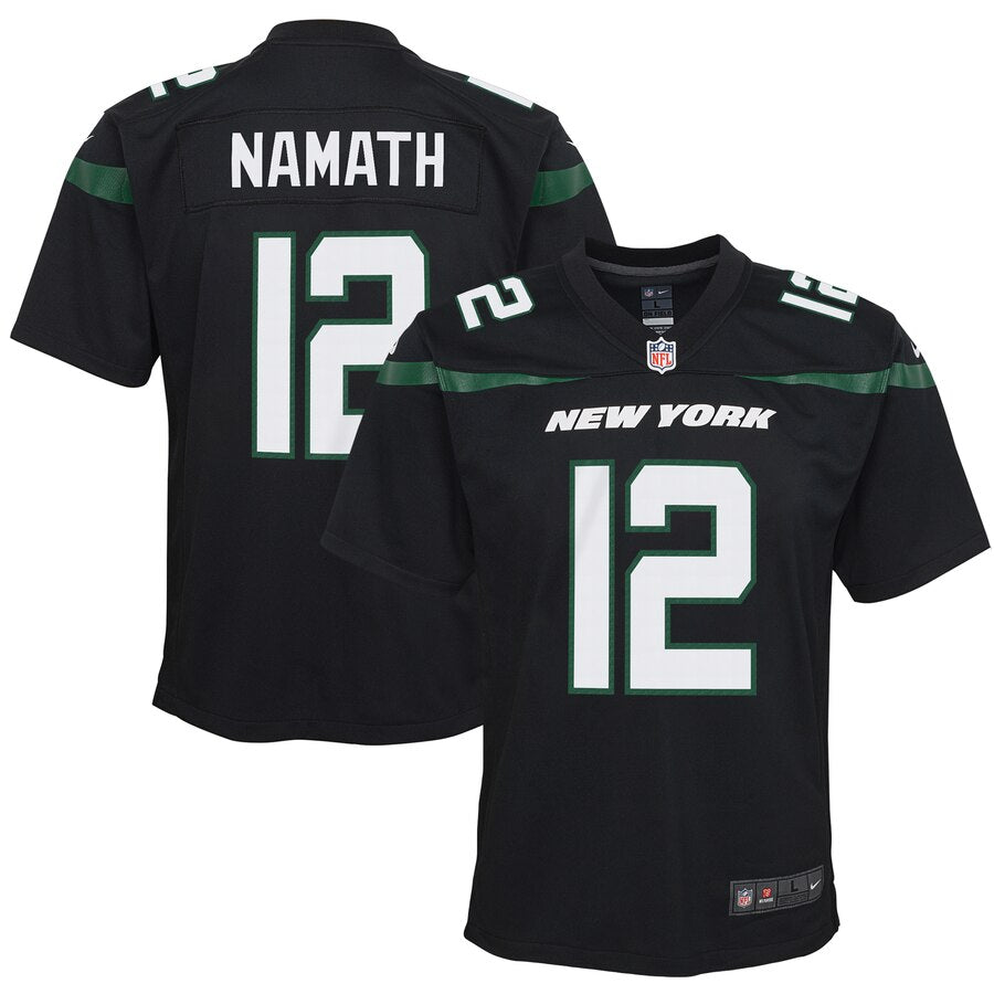 Joe Namath New York Jets Nike Youth Retired Player Game Jersey Stealth Black