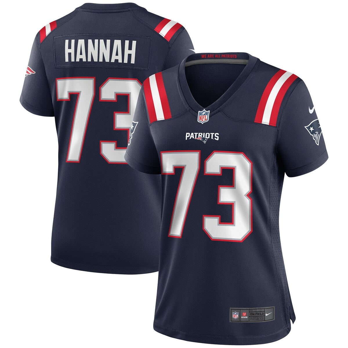 John Hannah New England Patriots Nike Womens Game Retired Player Jersey Navy