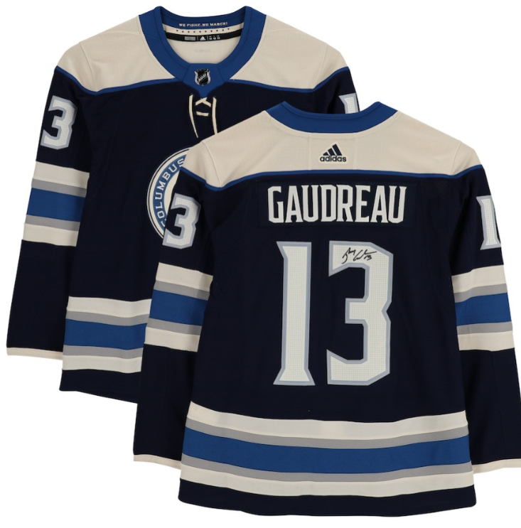 Johnny Gaudreau 13 Signature Columbus Blue Jackets Alternate Jersey Men