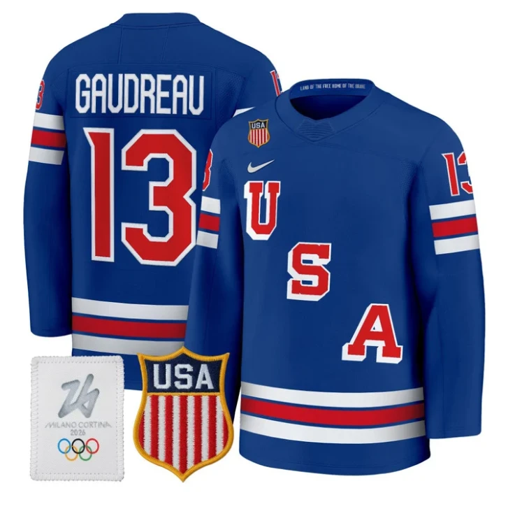 Johnny Gaudreau Jersey #13 USA Olympic 2026 Premium Hockey All Stitched