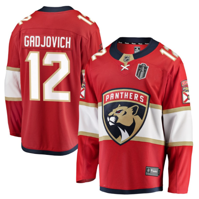 Jonah Gadjovich 12 Florida Panthers 2025 Stanley Cup Final Home Breakaway Men Je
