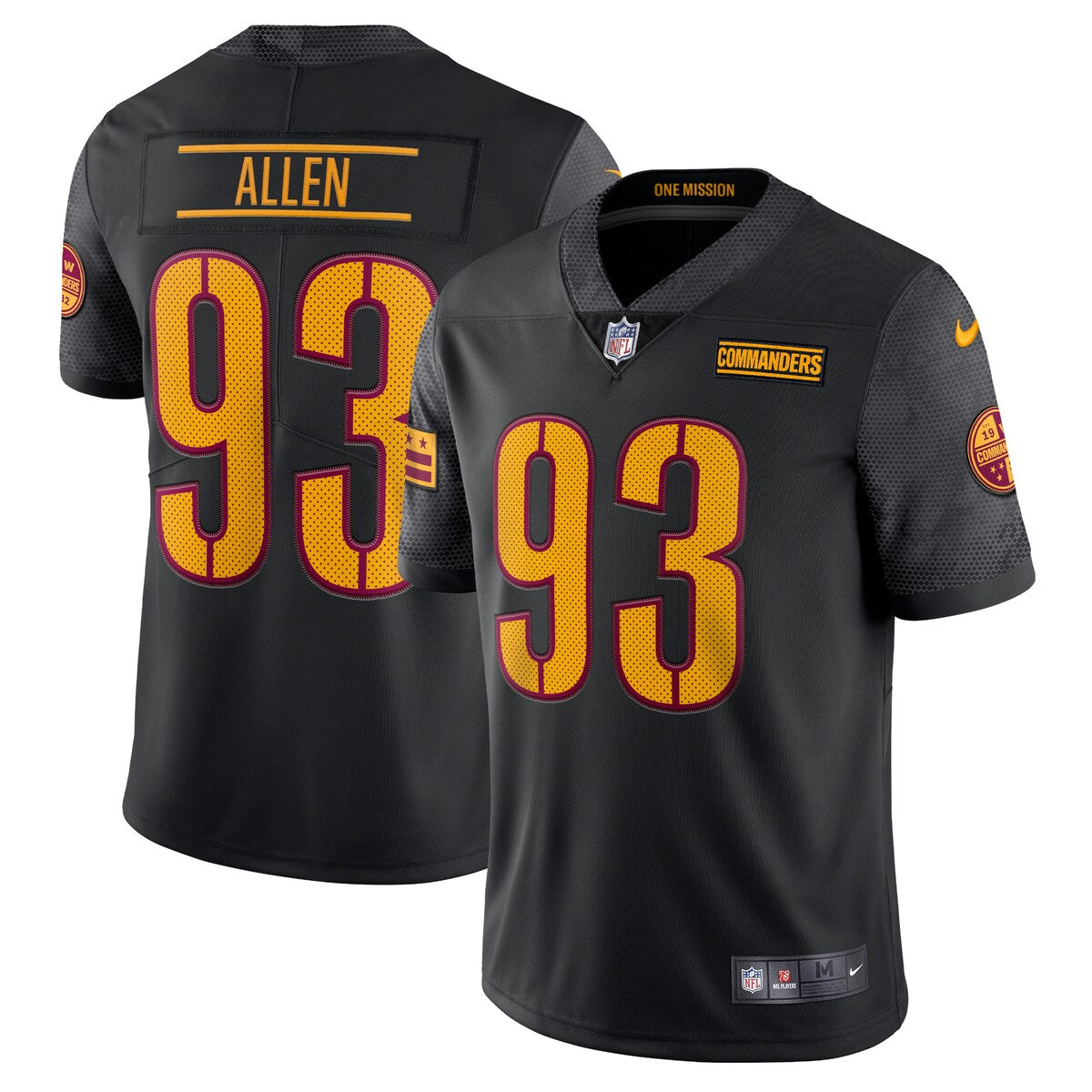 Jonathan Allen Washington Commanders Nike Alternate Vapor Limited Jersey Black