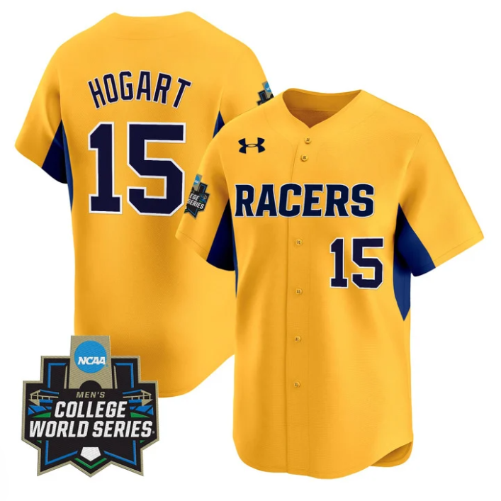 Jonathan Hogart Jersey #15 Murray State Racers 2025 World Series Stitched Gold