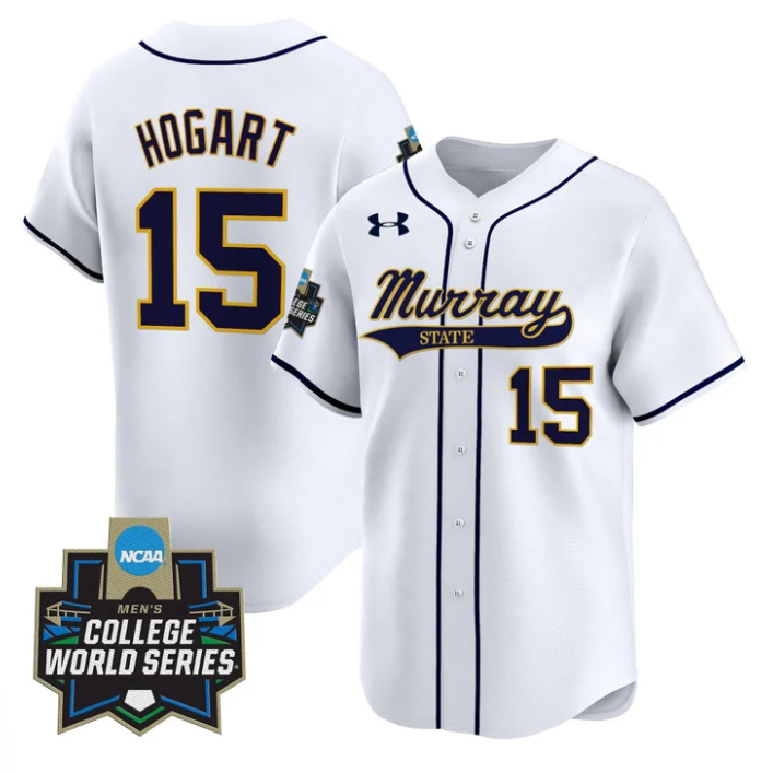 Jonathan Hogart Jersey #15 Murray State Racers 2025 World Series Stitched White