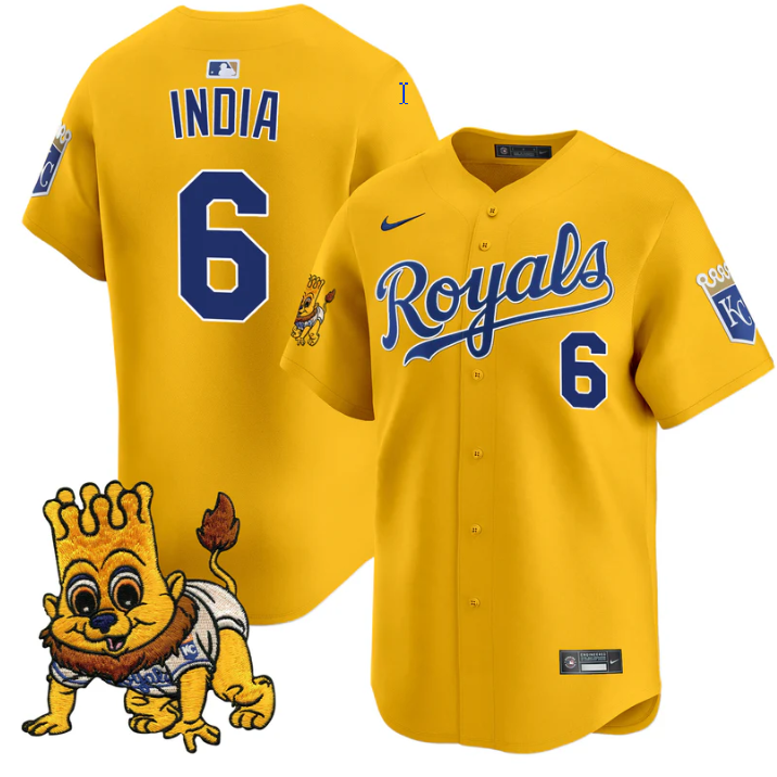 Jonathan India Jersey #6 Kansas City Royals Sluggerrr Patch Vapor Premier Limite