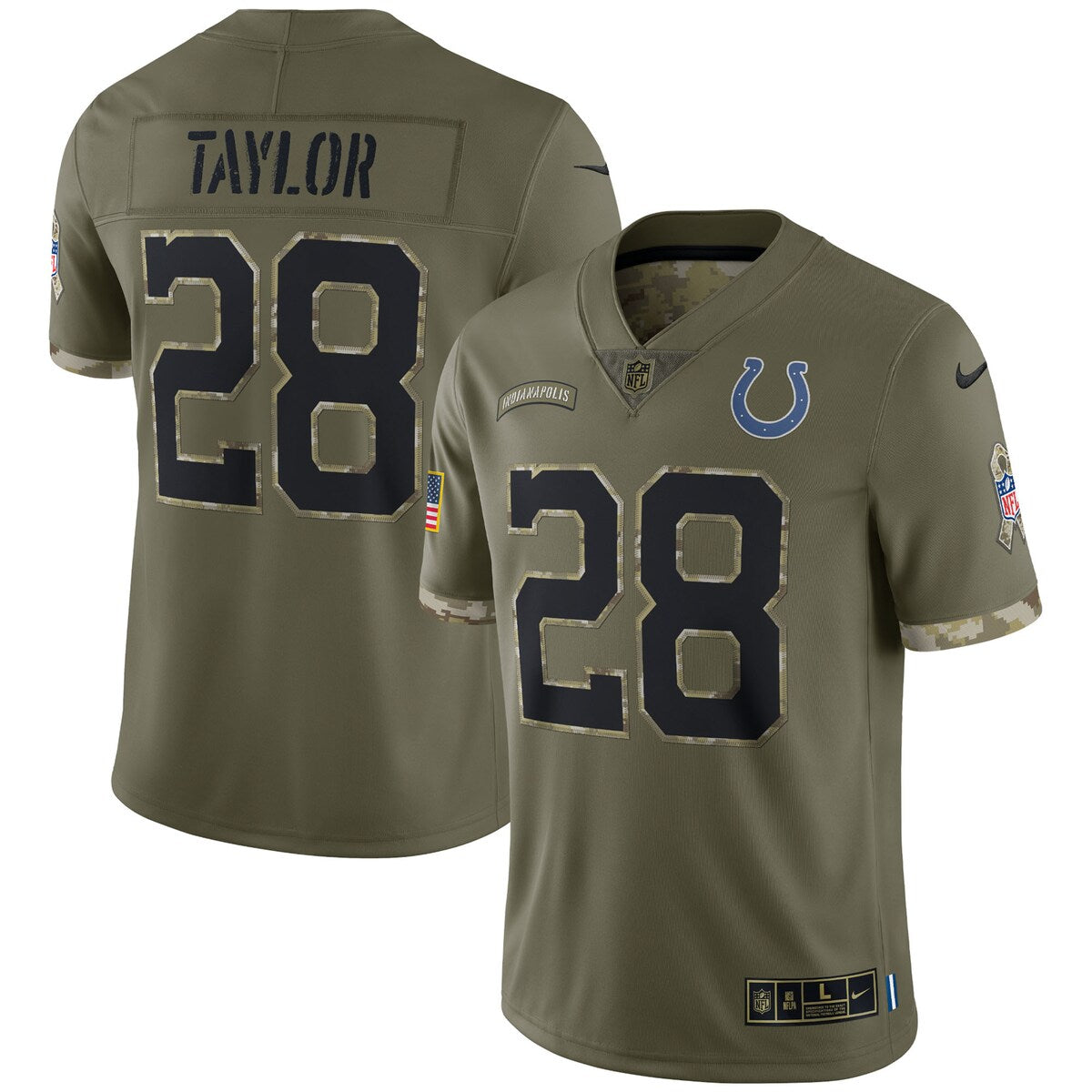 Jonathan Taylor Indianapolis Colts Nike 2022 Salute To Service Limited Jersey Olive