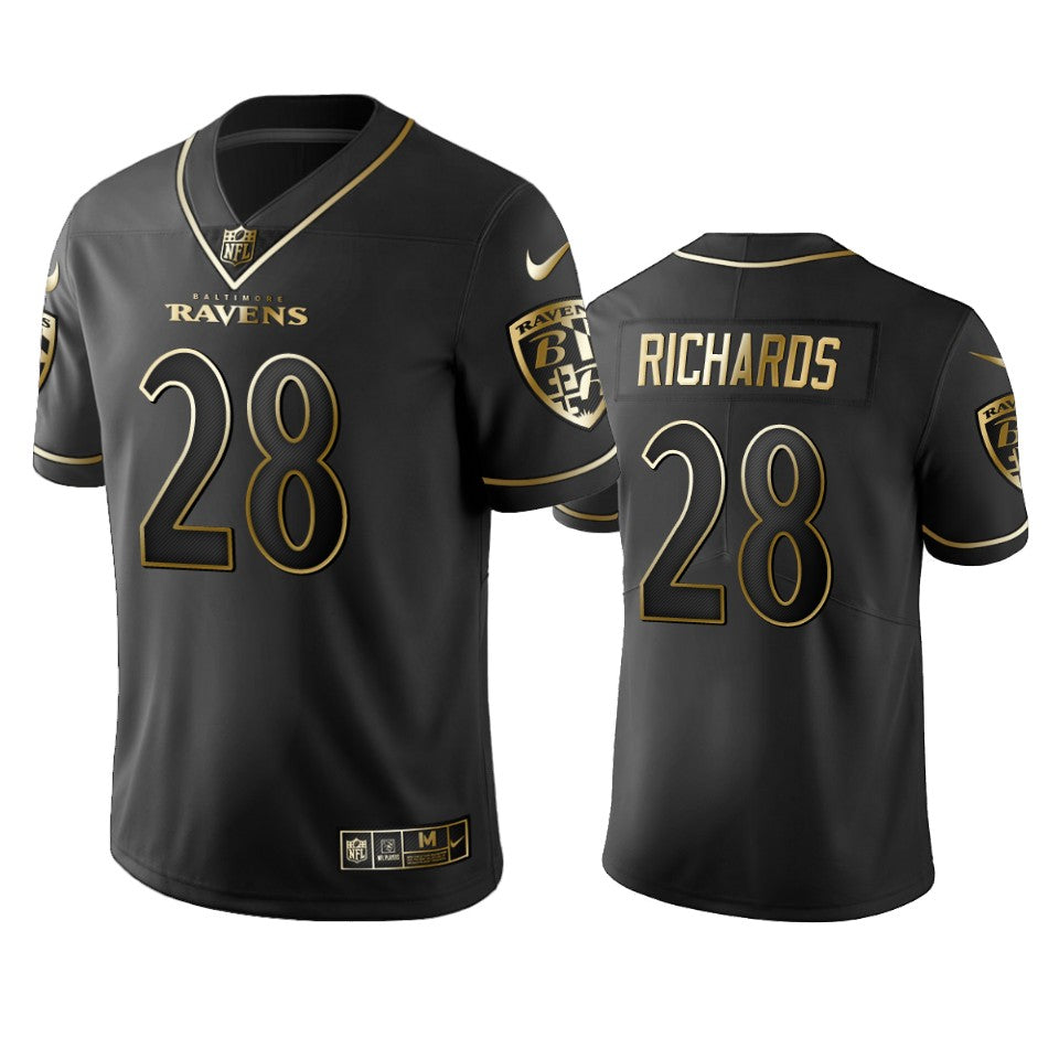 Jordan Richards Ravens Black Golden Edition Vapor Limitd Jersey