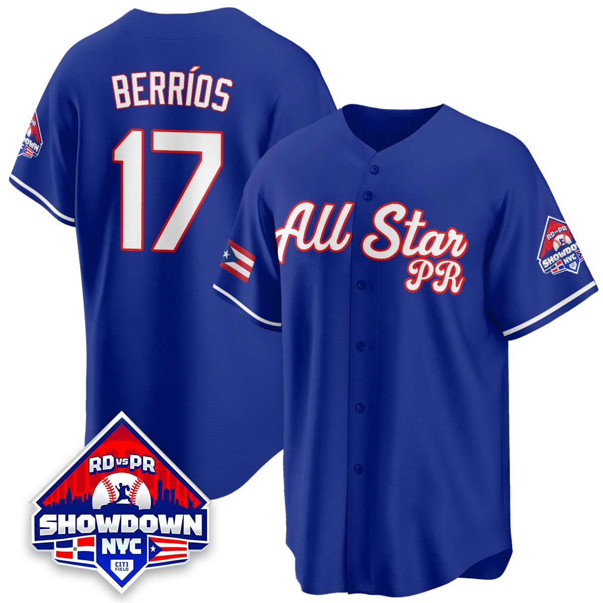 Jos Berros Jersey #17 Puerto Rican Baseball All-Star 2025 Stitched