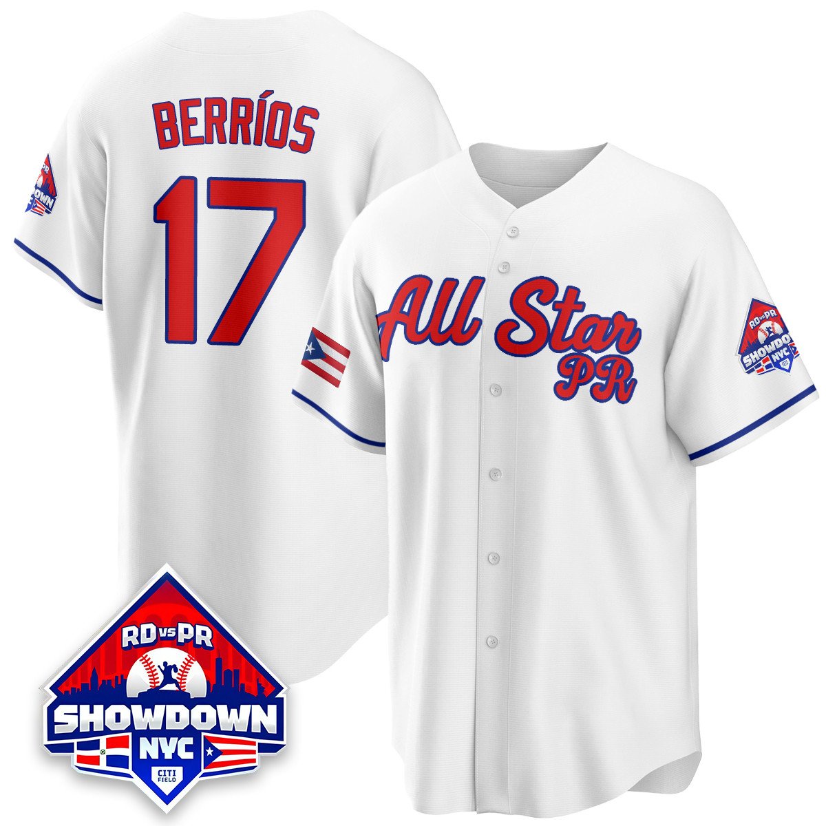Jos Berros Jersey #17 Puerto Rican Baseball All-Star 2025 Stitched White