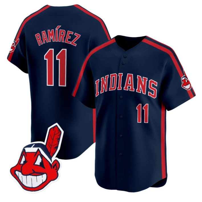 Jos Ramrez Jersey #11 Cleveland Indians Ricky Wild Thing Vaughn Stitched Navy
