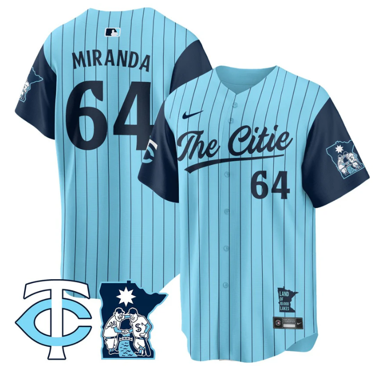 Jose Miranda Jersey #64 Minnesota Twins 2025 City Connect Concept Stitched Blue