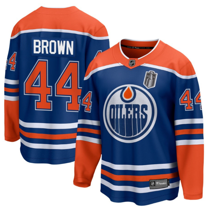 Josh Brown 44 Edmonton Oilers 2025 Stanley Cup Final Home Breakaway Men Jersey