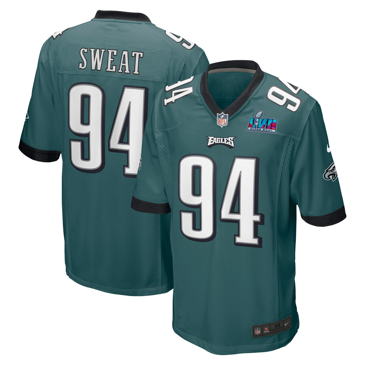 Josh Sweat Philadelphia Eagles Nike Super Bowl Lvii Patch Game Jersey Midnight Green