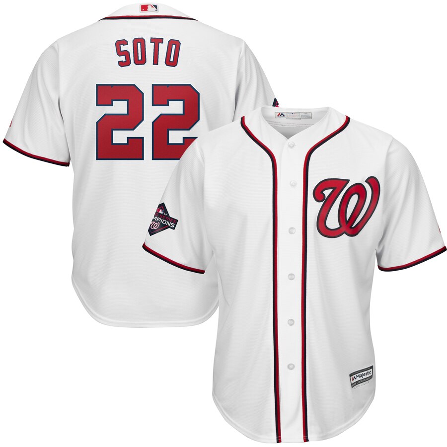 Juan Soto Washington Nationals Majestic 2019 World Series Champions Home Big And Tall Cool Base Player Jersey White