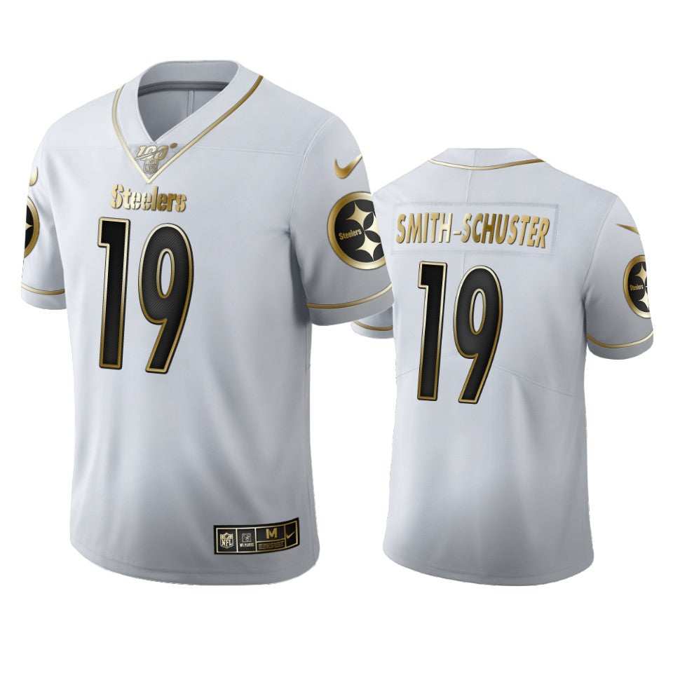 Juju Smith schuster Steelers White 100th Season Golden Edition Jersey