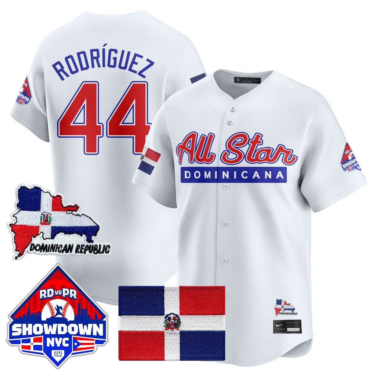 Julio Rodrguez Jersey #44 Dominican Republic Baseball All-Star 2025 White