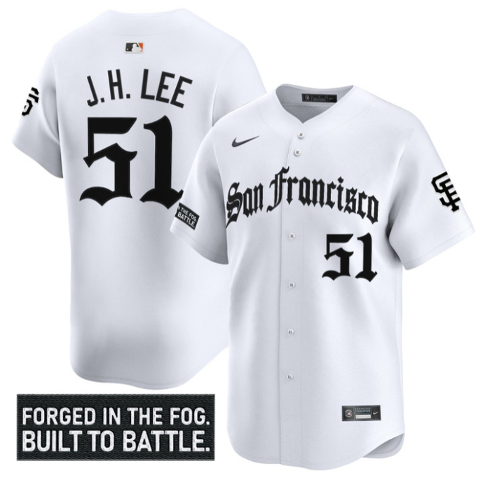 Jung Hoo Lee Jersey #51 San Francisco Giants Gothic Fog Edition Stitched White