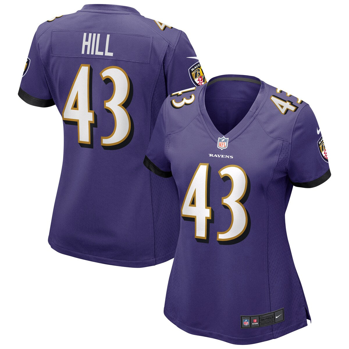 Justice Hill Baltimore Ravens Nike Womens Game Jersey Purple