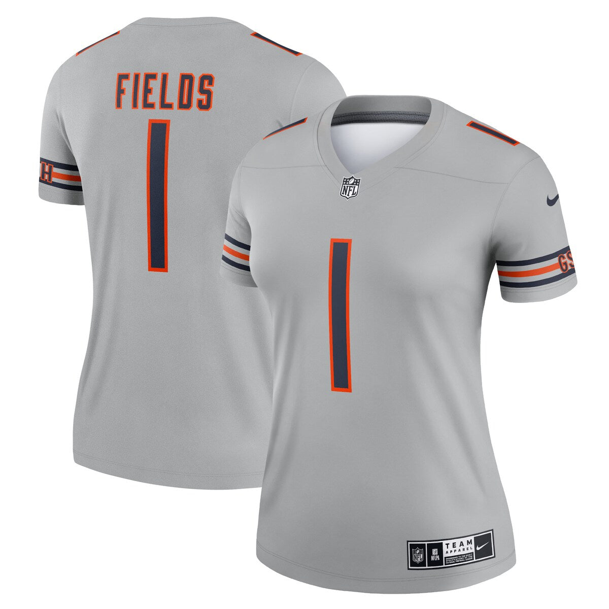 Justin Fields Chicago Bears Nike Womens Inverted Legend Jersey Gray