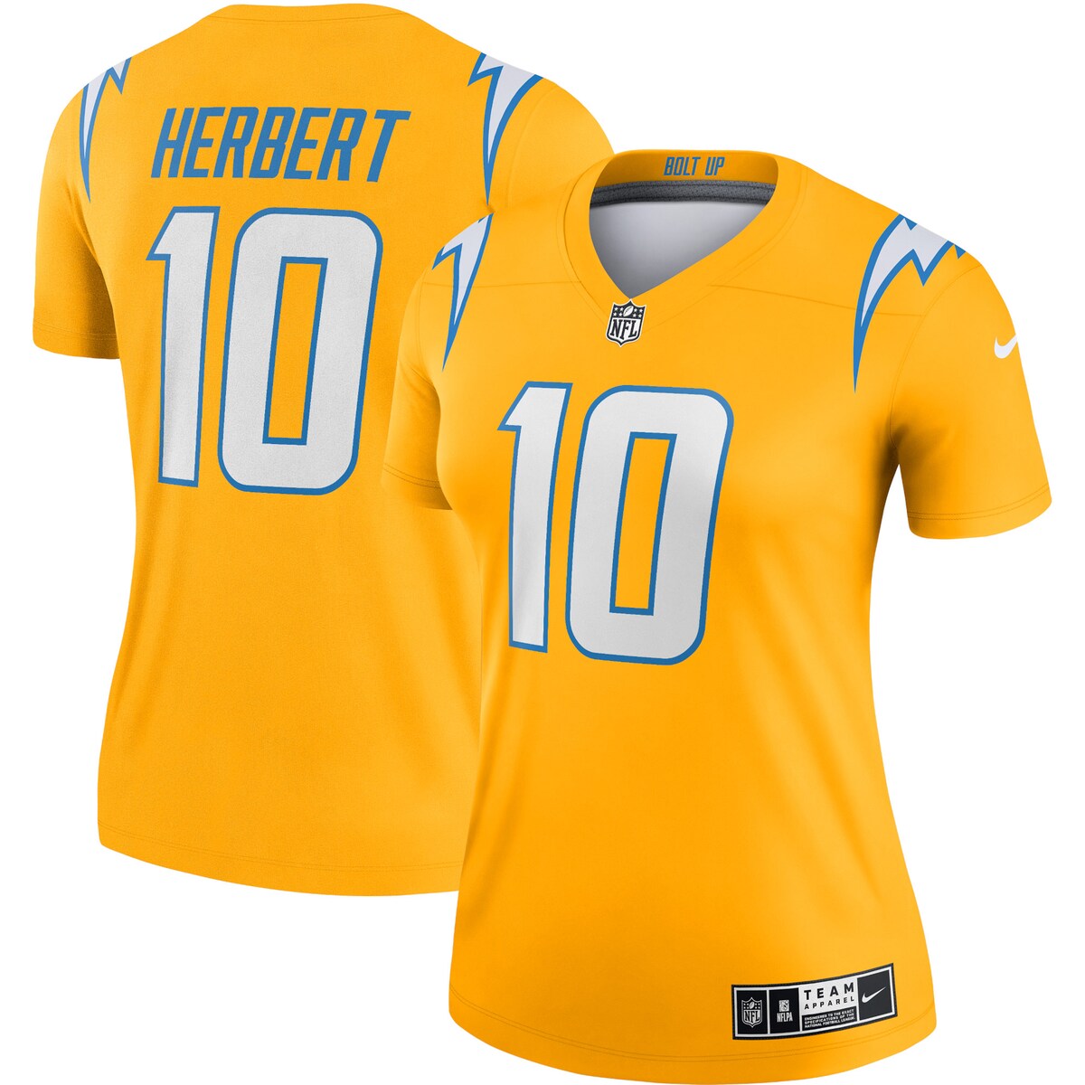 Justin Herbert Los Angeles Chargers Nike Womens Inverted Legend Jersey Gold
