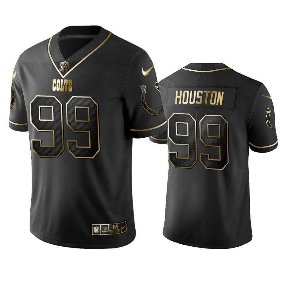 Justin Houston Colts Black Golden Edition Vapor Limited Jersey