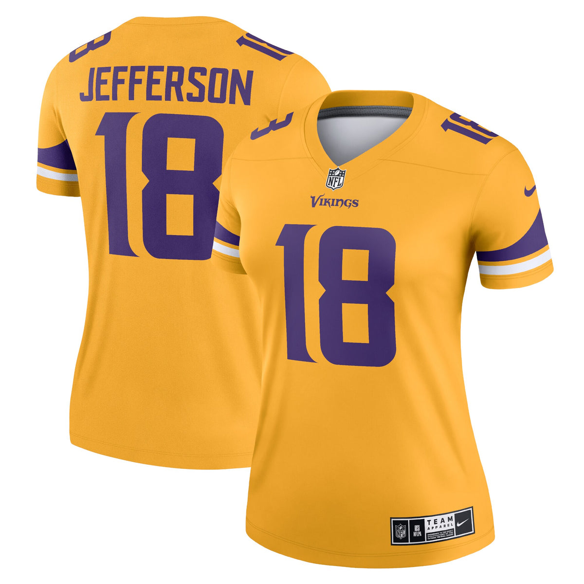 Justin Jefferson Minnesota Vikings Nike Womens Inverted Legend Jersey Gold
