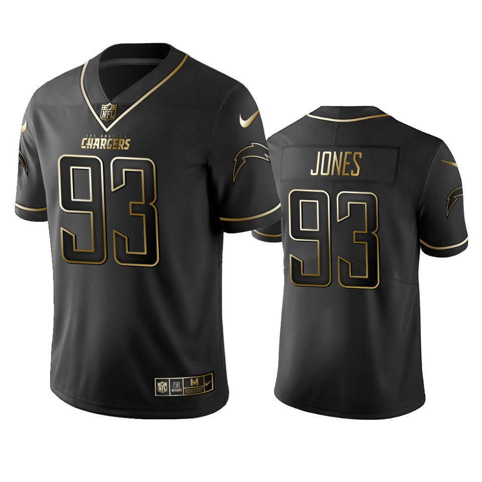 Justin Jones Chargers Black Golden Edition Vapor Limited Jersey