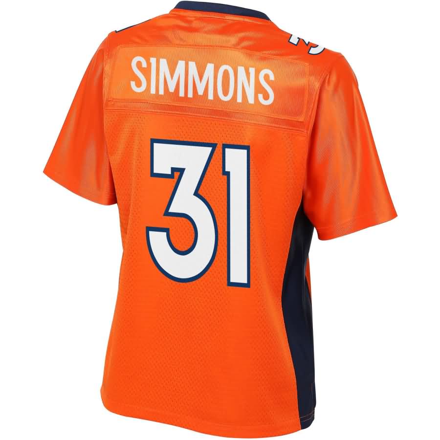 Justin Simmons Denver Broncos Nfl Pro Line Womens Player Jersey Orange