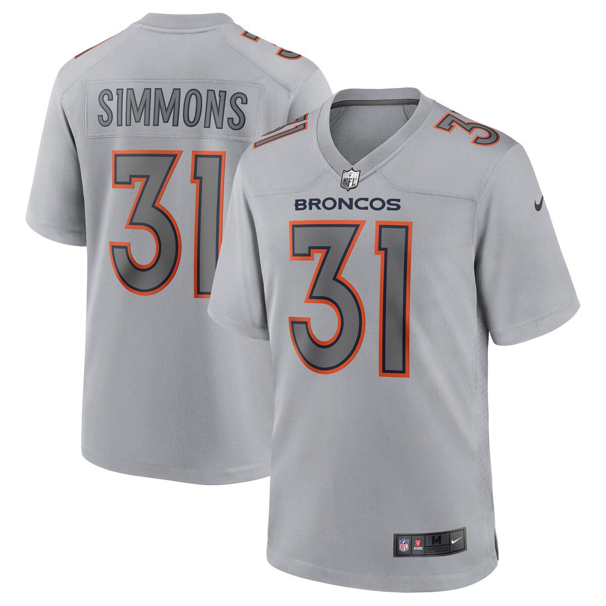 Justin Simmons Denver Broncos Nike Atmosphere Fashion Game Jersey Gray