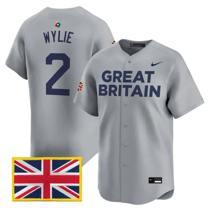 Justin Wylie Jersey #2 Team Great Britain 2026 World Baseball Stitched