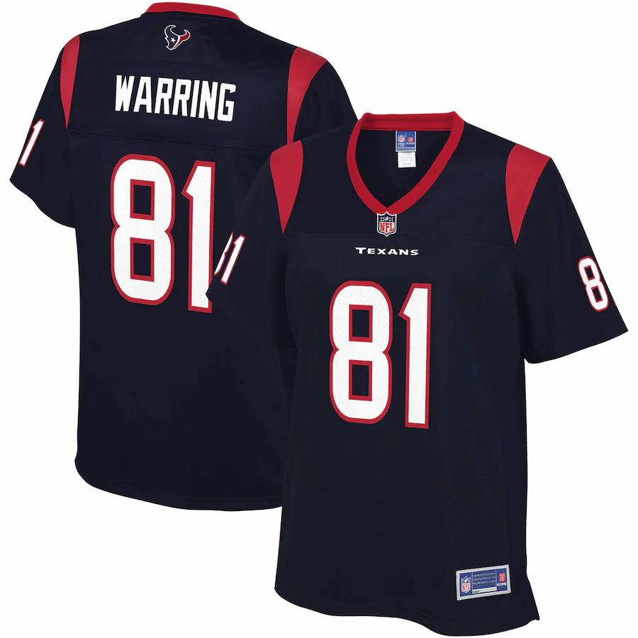 Kahale Warring Houston Texans Nfl Pro Line Womens Team Player Jersey Navy