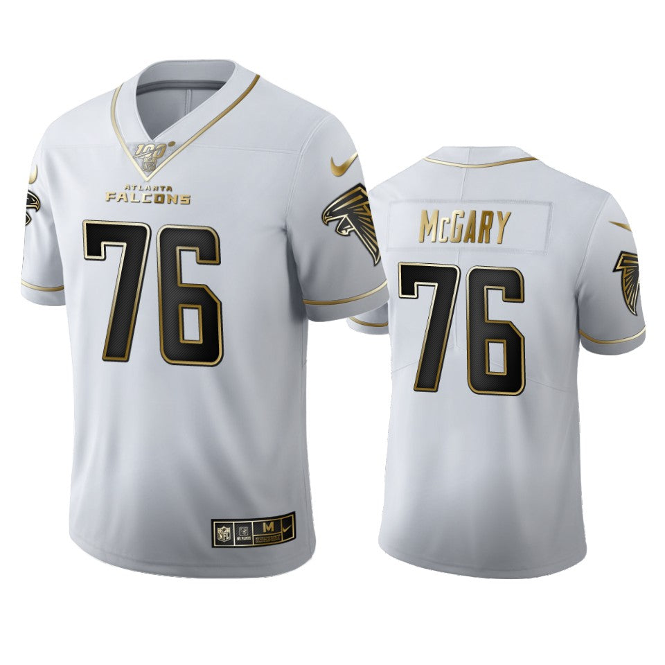 Kaleb Mcgary Falcons White 100th Season Golden Edition Jersey