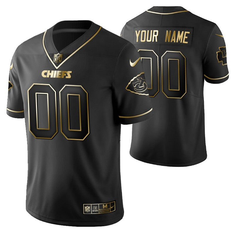 Kansas City Chiefs 2021 Nfl Golden Brandedition Black Jersey Gift With Custom Name Number For Chiefs Fans