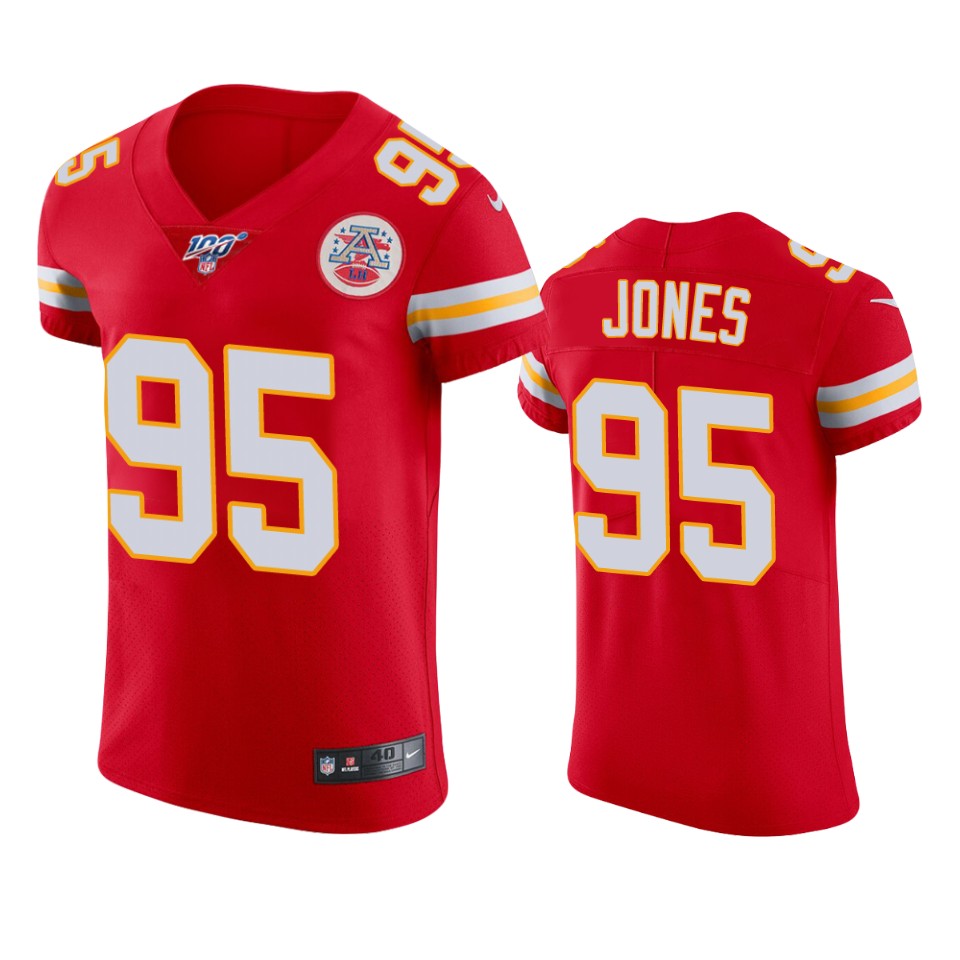 Kansas City Chiefs Chris Jones Red 100th Season Vapor Elite Jersey