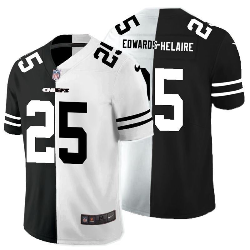 Kansas City Chiefs Clyde Brandedwards Helaire 25 Nfl 2020 Black And White Jersey
