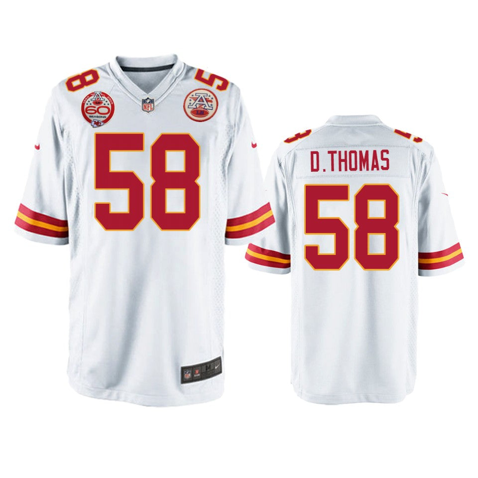Kansas City Chiefs Derrick Thomas White 60th Anniversary Game Jersey