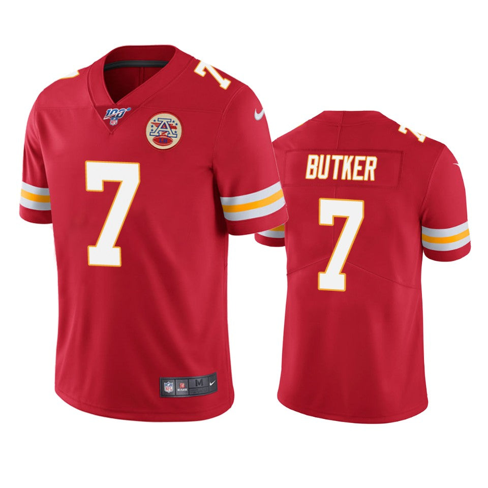 Kansas City Chiefs Harrison Butker Red 100th Season Vapor Limited Jersey