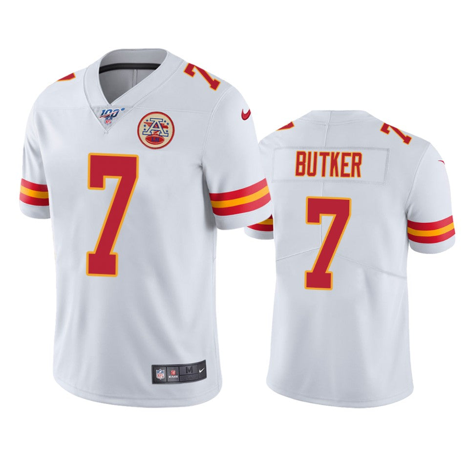 Kansas City Chiefs Harrison Butker White 100th Season Vapor Limited Jersey